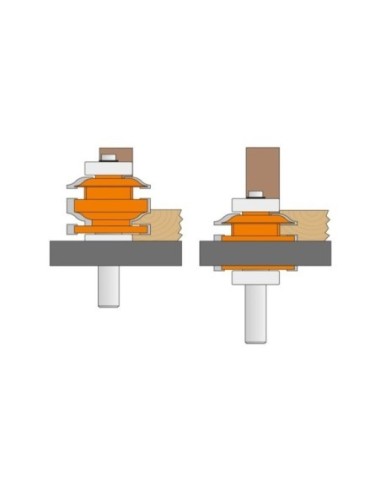 Set di frese per incastri maschio/femmina